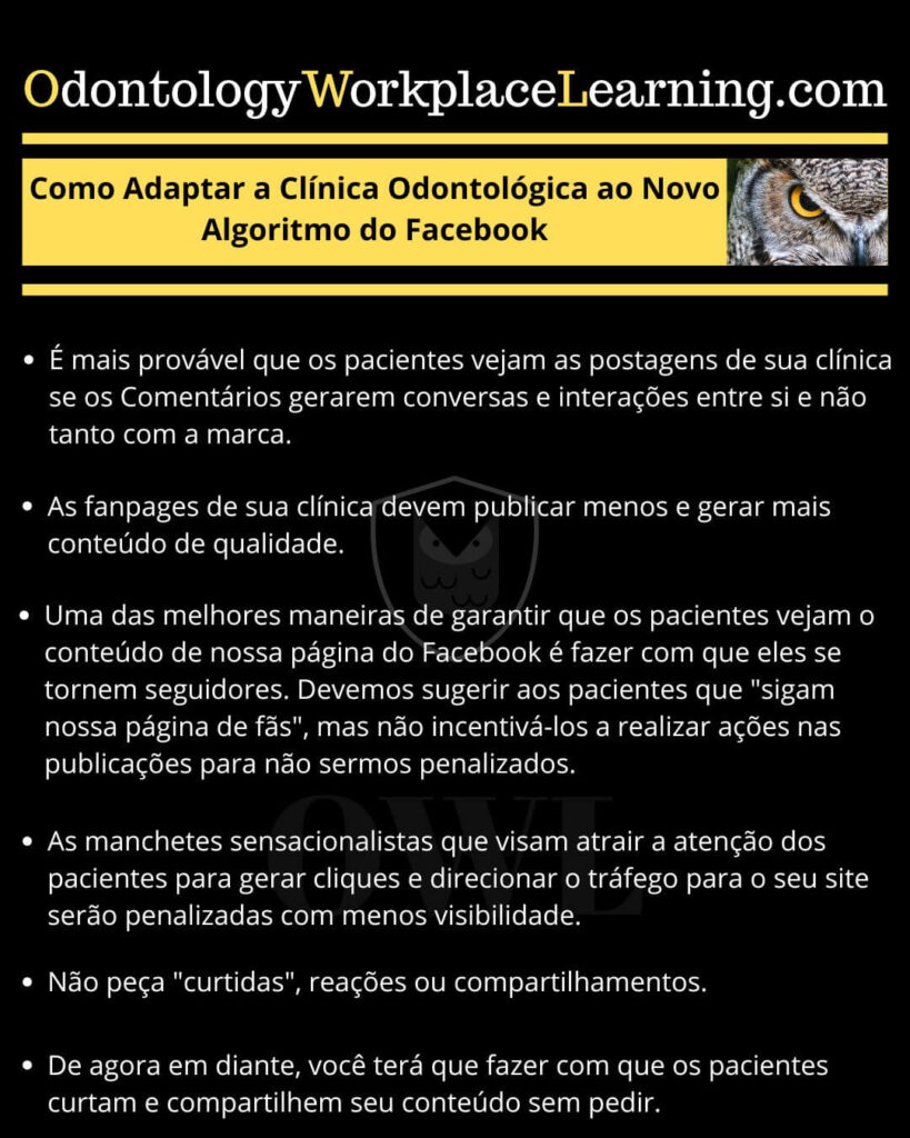 Como adaptar seu consultório odontológico ao novo algoritmo do Facebook

