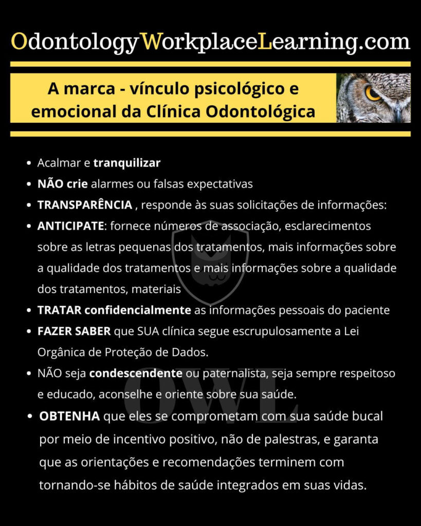O vínculo emocional da marca da clínica odontológica