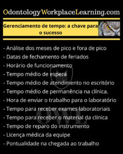 Todas as chaves para obter o melhor e mais eficiente Gerenciamento de Tempo na Clínica Odontológica, como uma chave fundamental para o sucesso.