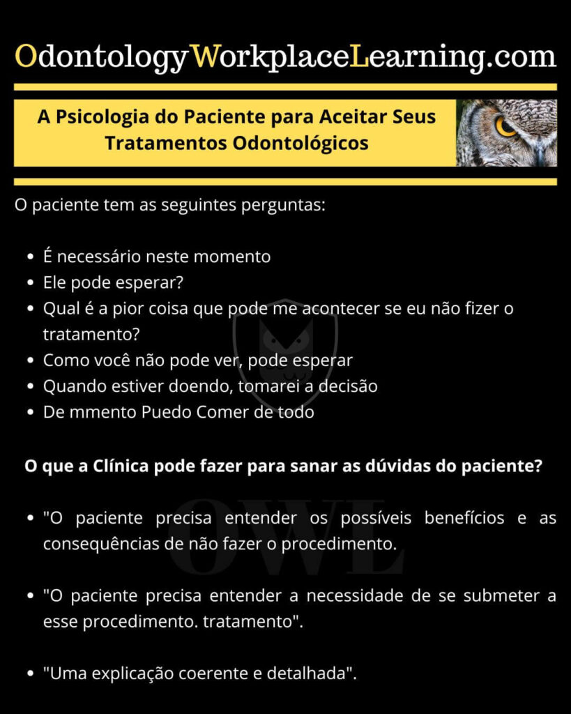 Psicologia do paciente para aceitação de tratamentos odontológicos
